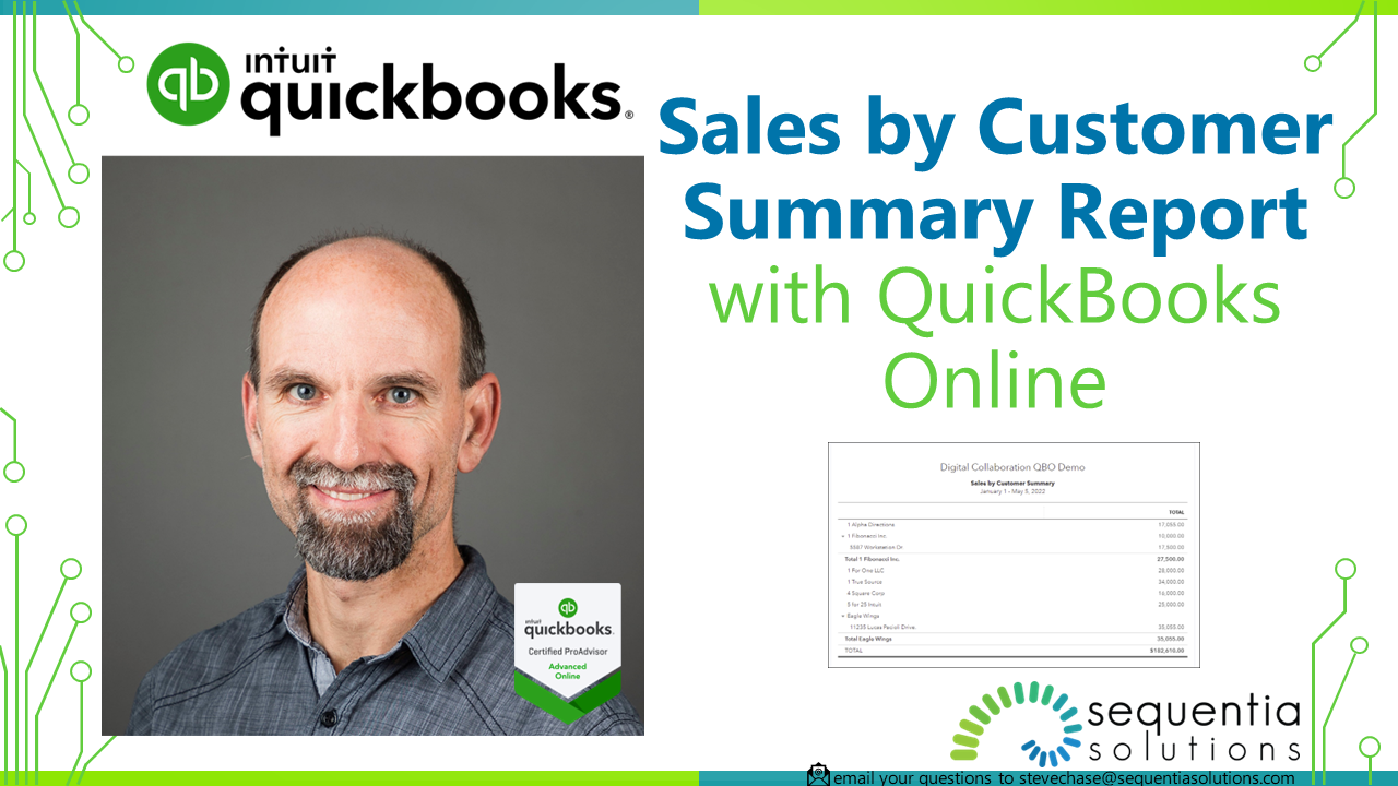 Sales by Customer Summary Report with QuickBooks Online